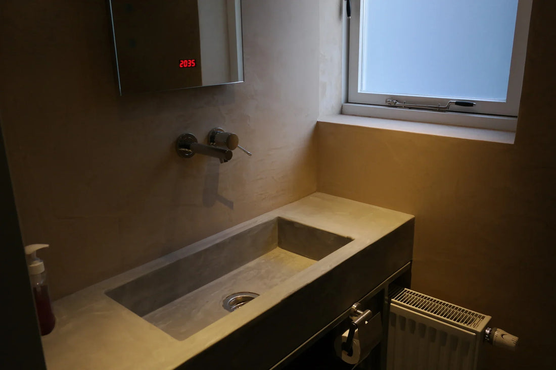 Betonstuc in badkamer